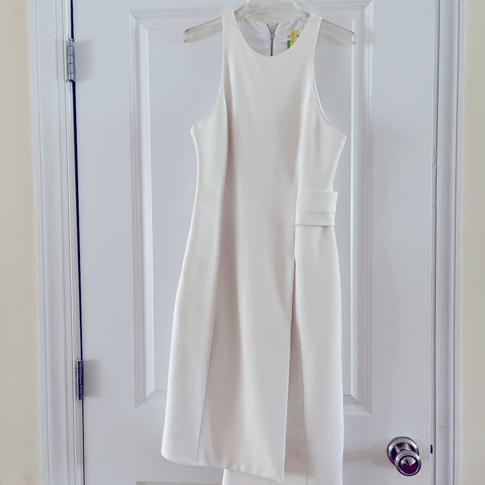 NICHOLAS off-white structured dress.